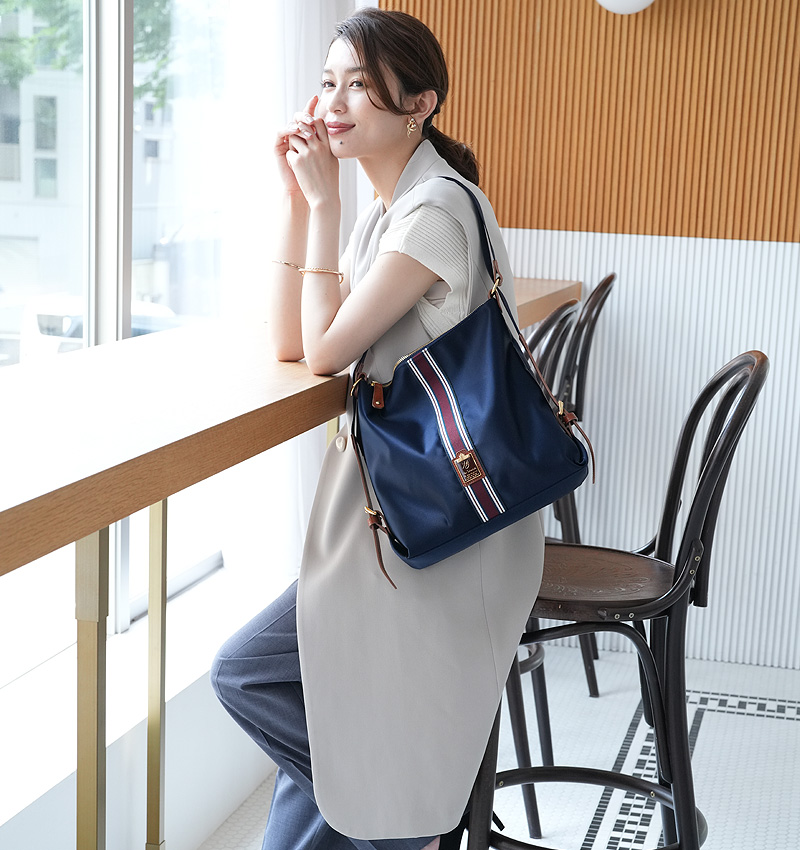 HerSchedule 0秒でトートにもリュックにもなるWork&Tripワークアンドトリップ チョコレートライン 