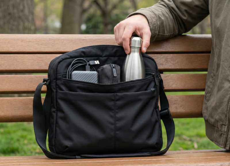 普通〜大きめショルダーバッグが活躍するシーン 長時間外出｜荷物が増える日でも余裕がある